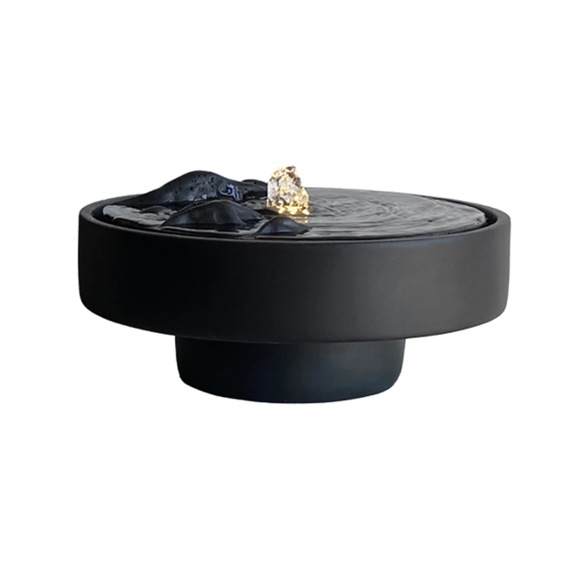 -For Flowing water fountain Chinese landscape ornament office desktop water system water bowl^