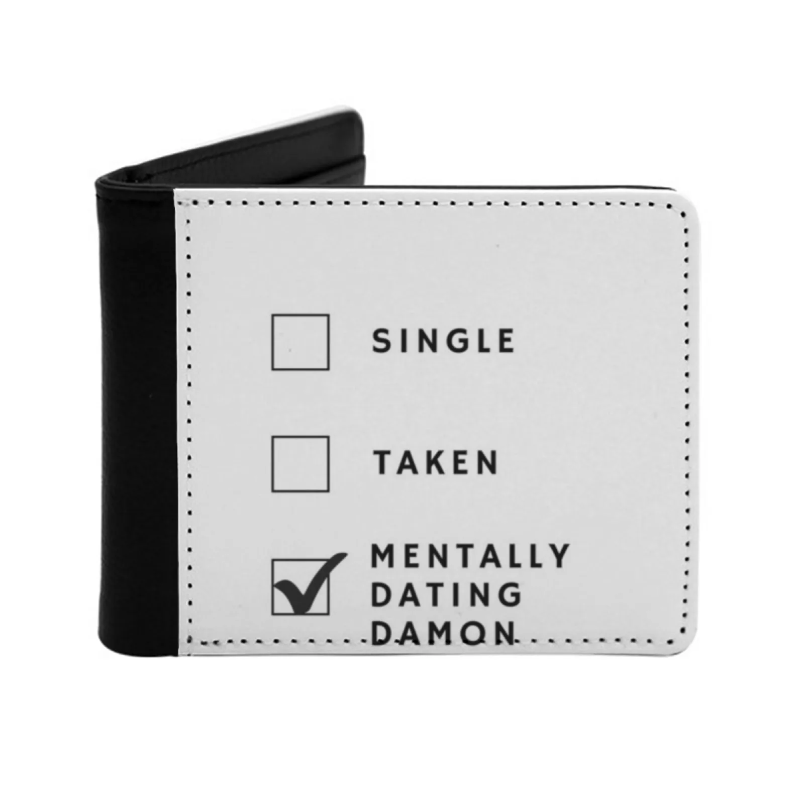 Mentally Dating Damon Salvatore Personalized Wallet For Men And Women Pu Leather Short Pocket Purse Mentally Dating Dating Tvd