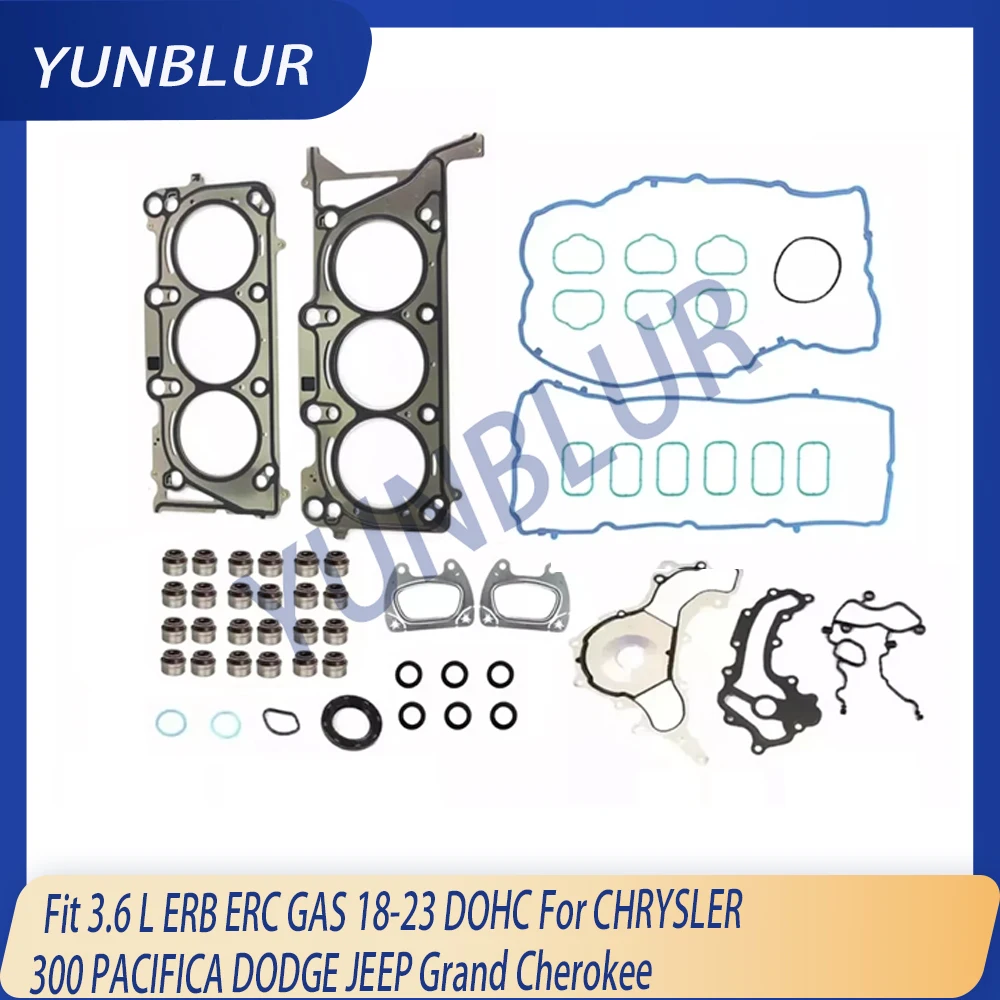 

Engine Parts Full Gasket Set Fit 3.6 L Gas ERB ERC DOHC For 18-23 CHRYSLER 300 PACIFICA DODGE JEEP Grand Cherokee WRANGLER