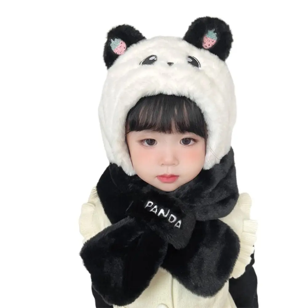 Polyester fibre Cartoon Children's Hat With Scarf Cartoon 1-12 years old Full Cover Earflap Hood Children's Hat Scarf Cap