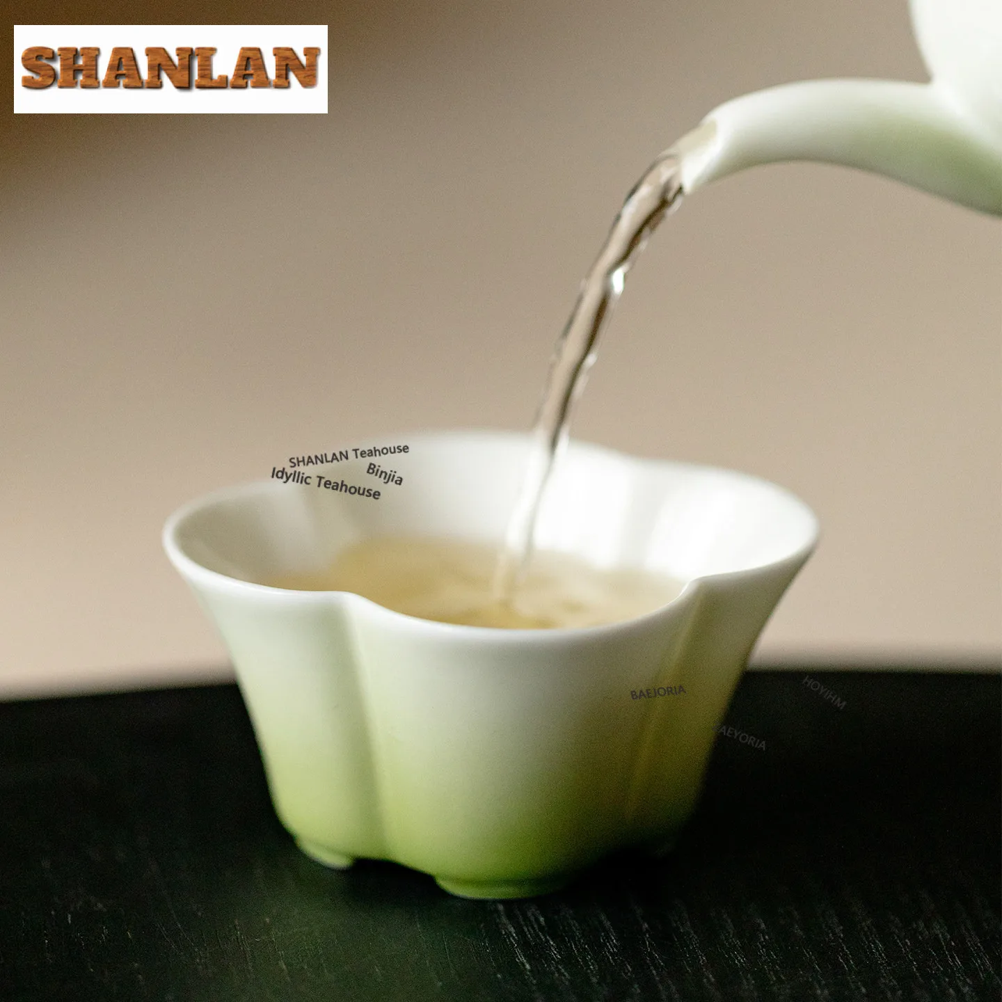 40ml Gradient Green Teacup Creative Tea Bowl Single Cups Tea-tasting Meditation Cup Chazhan Master Cups Cha Supplies Collection