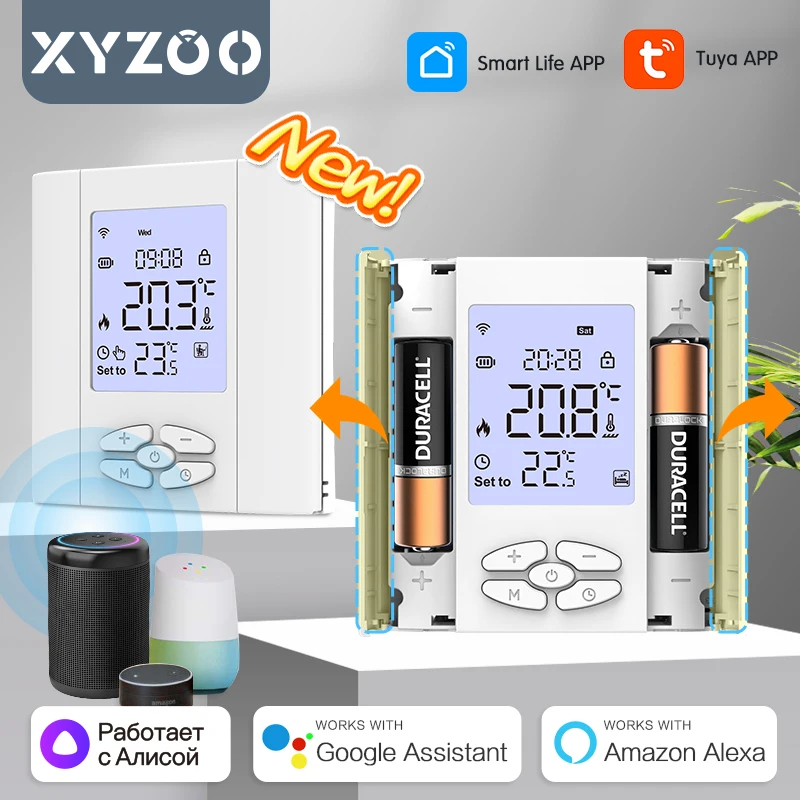 Termostato Zigbee Tuya WiFi, controlador inteligente programable de temperatura remota para calefacción de suelo, caldera de Gas y agua, Alexa y