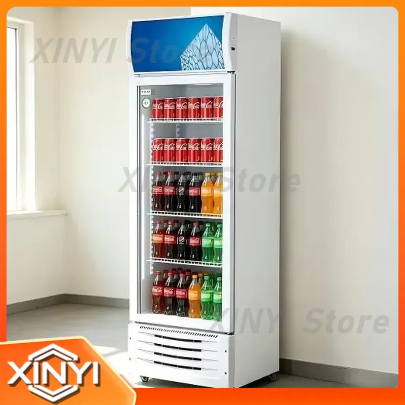 Wholesale price Vertical glass door display refrigerator, energy-saving beverage freezer, suitable for 24-hour convenience