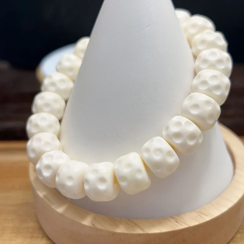 Браслет из натуральной кости в старом стиле с сыром, белый декам, унисекс, один круг