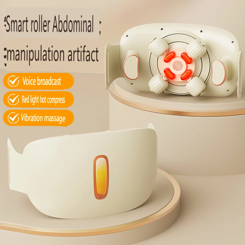 Intelligent Roller Vibration Abdominal Massage Device, Moxibustion Heating Massager, Abdominal Massage Tool