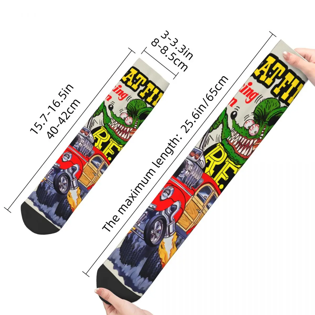 Happy Men\'s Socks Roth American Custom Car Ed Idol Retro Harajuku Tales of the Rat Fink Crew Crazy Sock Gift Pattern Printed