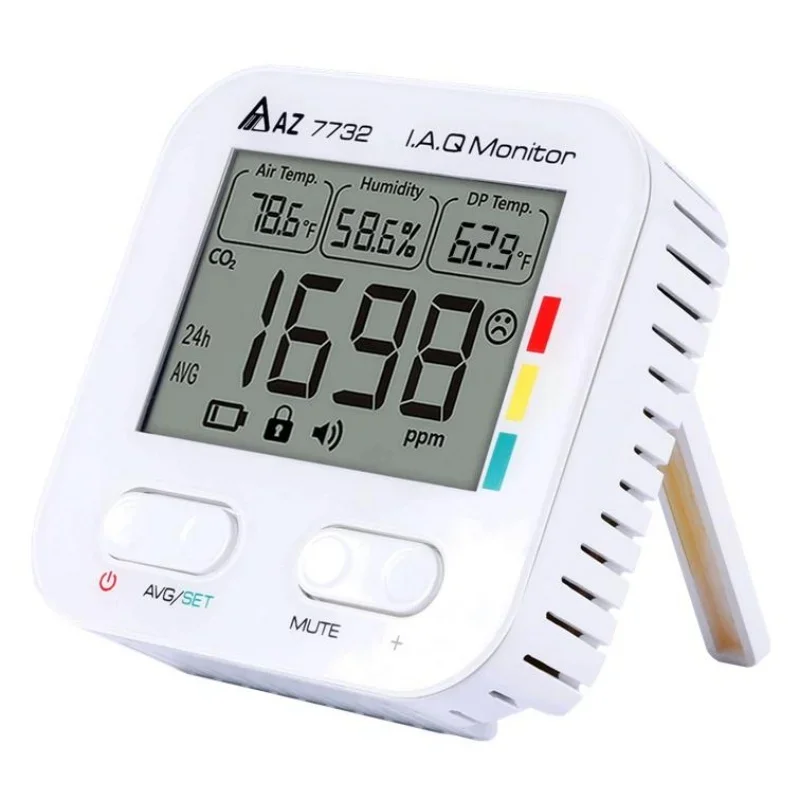 

CO2 concentration detector CO2 monitoring alarm Air Quality Temperature and humidity recorder detects harmful gases batteAZ7732