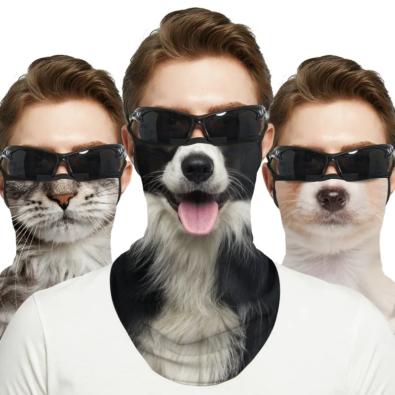 

Puf50+ summer sunscreen 3d three-dimensional animal creative milk silk anti-UV ice-feeling hanging ear mask Running Cycling