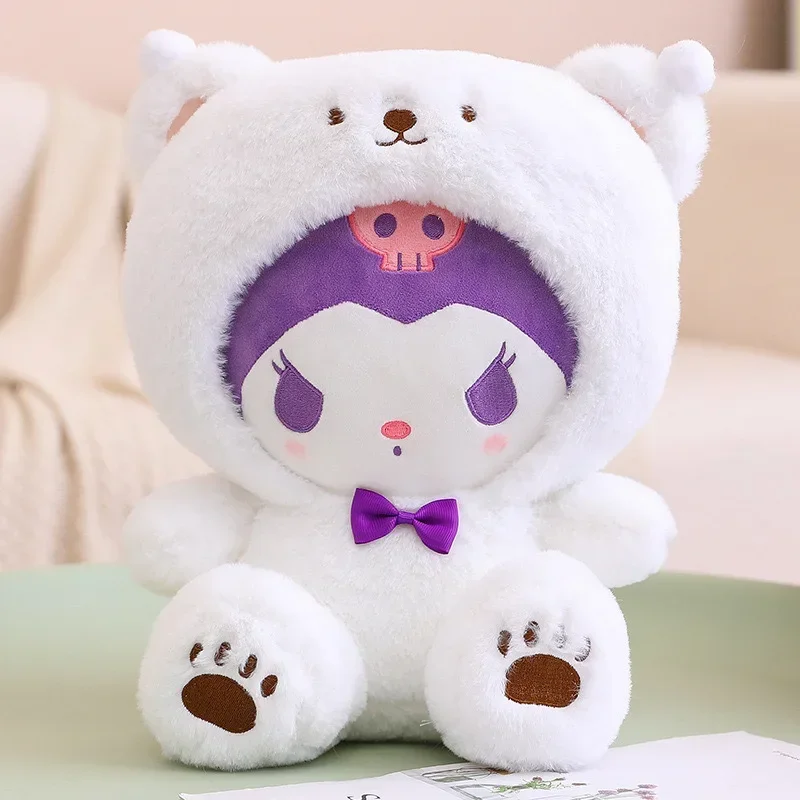 Sanrio personnages jouets en peluche Hello Kitty cannelle Kuromi Pochacco unisexe poupées en peluche doux Cos ours cadeaux pour les enfants