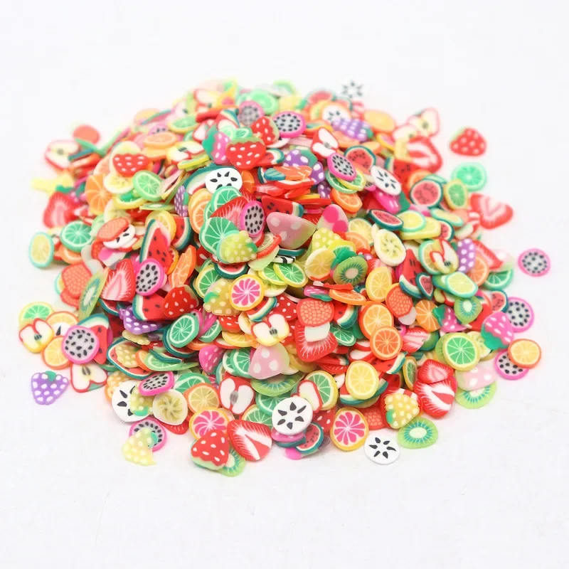 Fruit Slice Polymer Clay Watermelon Lemon Avocado Fake Sprinkles Clay Slices for Resin Mold Making Jewelry Filling Slime 10g