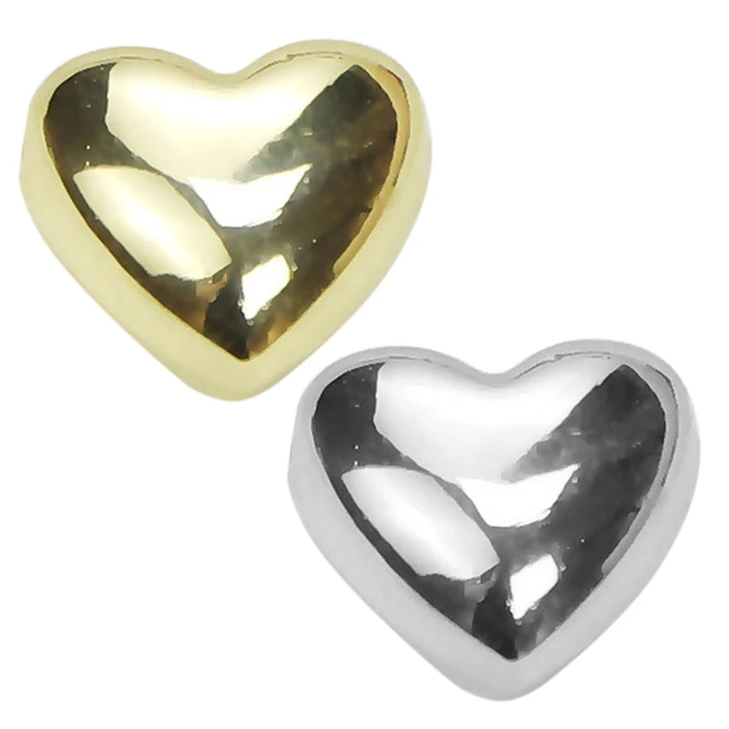 

Y1UB 3D Metal Beads Jewelry Making Charm Heart Shaped Pendant DIY Bracelets Necklace