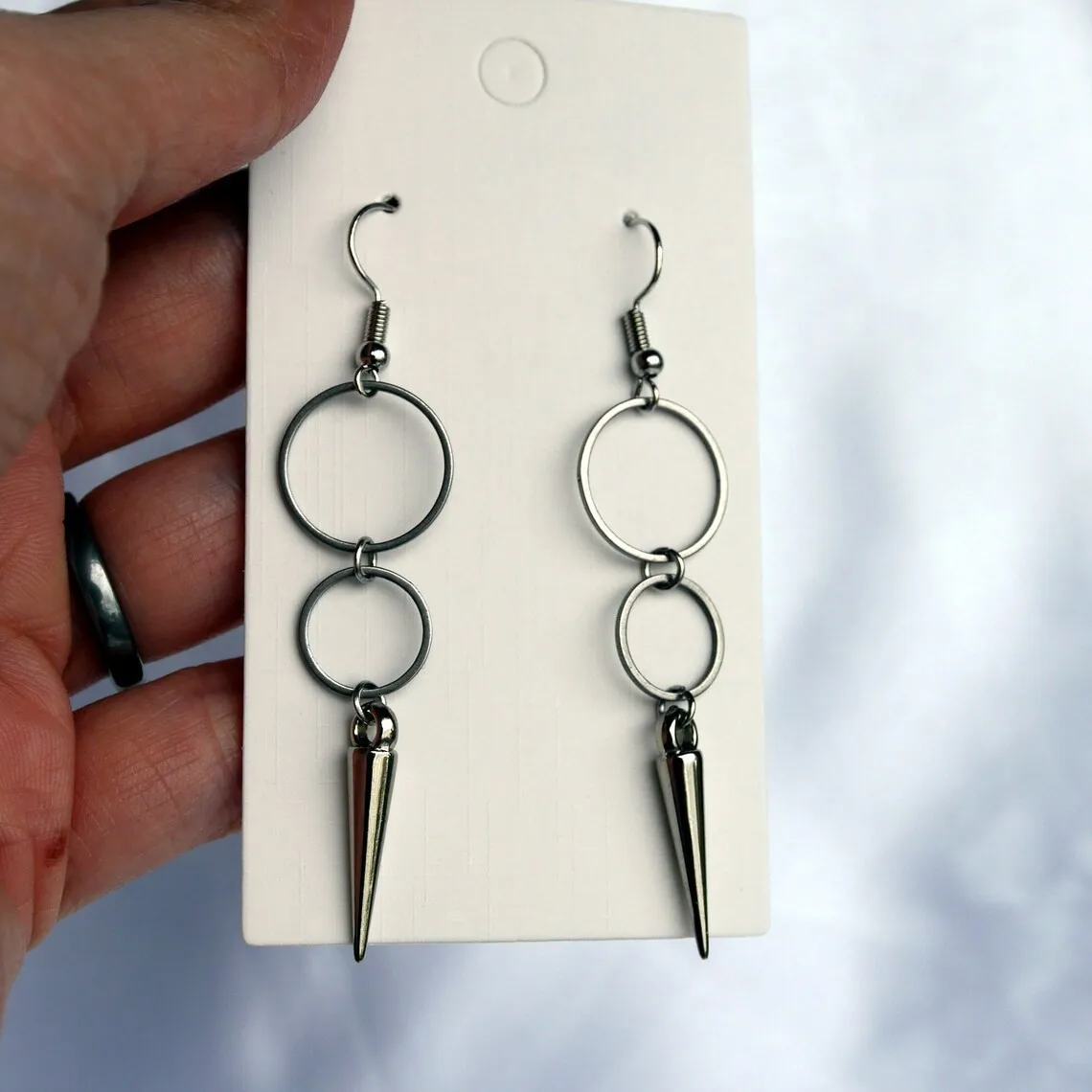 Punk Rivet Earring,Korean Jewelry,Hippie Accessory,Gothic Rock,Y2k,Sharp Spike Charm,Avant-garde,Design Sense,Ear Hoop For Women view 5