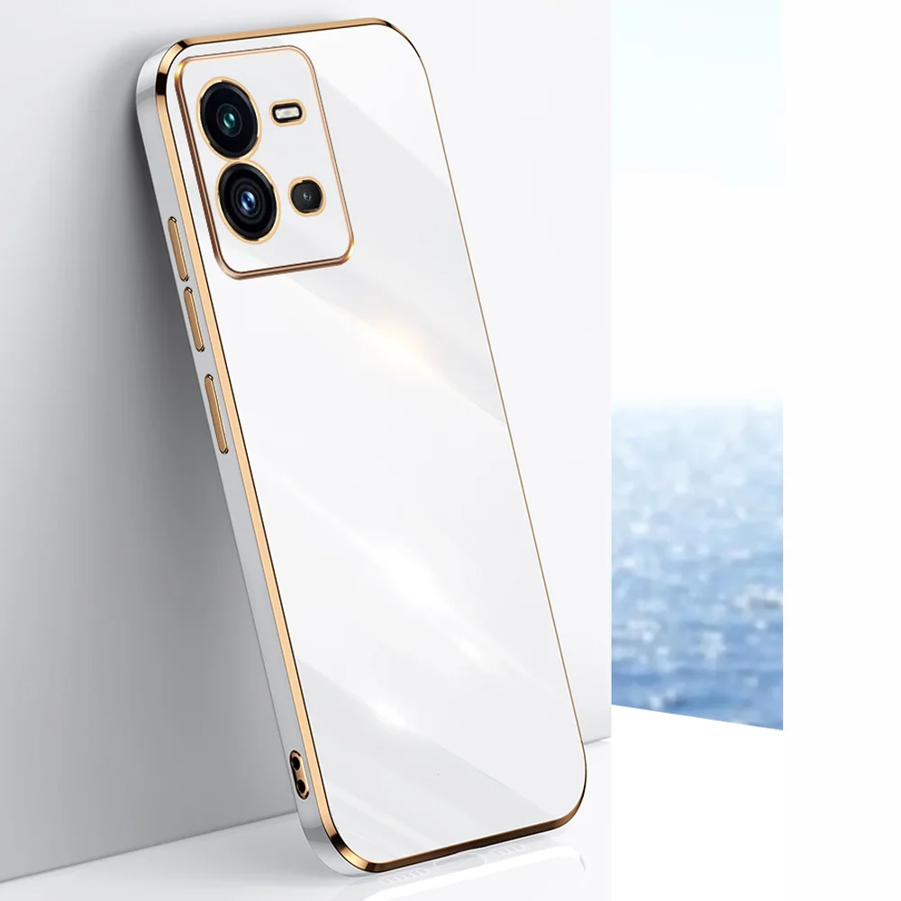 Luxury Plating Case For Vivo Y22S Y16 Y35 Y55 Y01 Y55 Y53S Y33S Y21 Y76 Y52 Y72 5G V21E V23 V25E V25 Soft Silicone Carcasa Coque