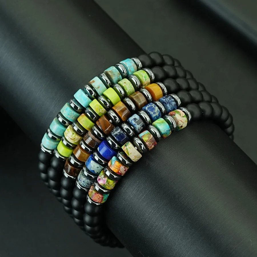 Noter Premium-Auswahl, Armband aus Kaiserstein, für Herren, 5 Farbvarianten, energetisch heilendes Perlenarmband, handgefertigter Schmuck, Geschenk für Ihn. – Detail 9