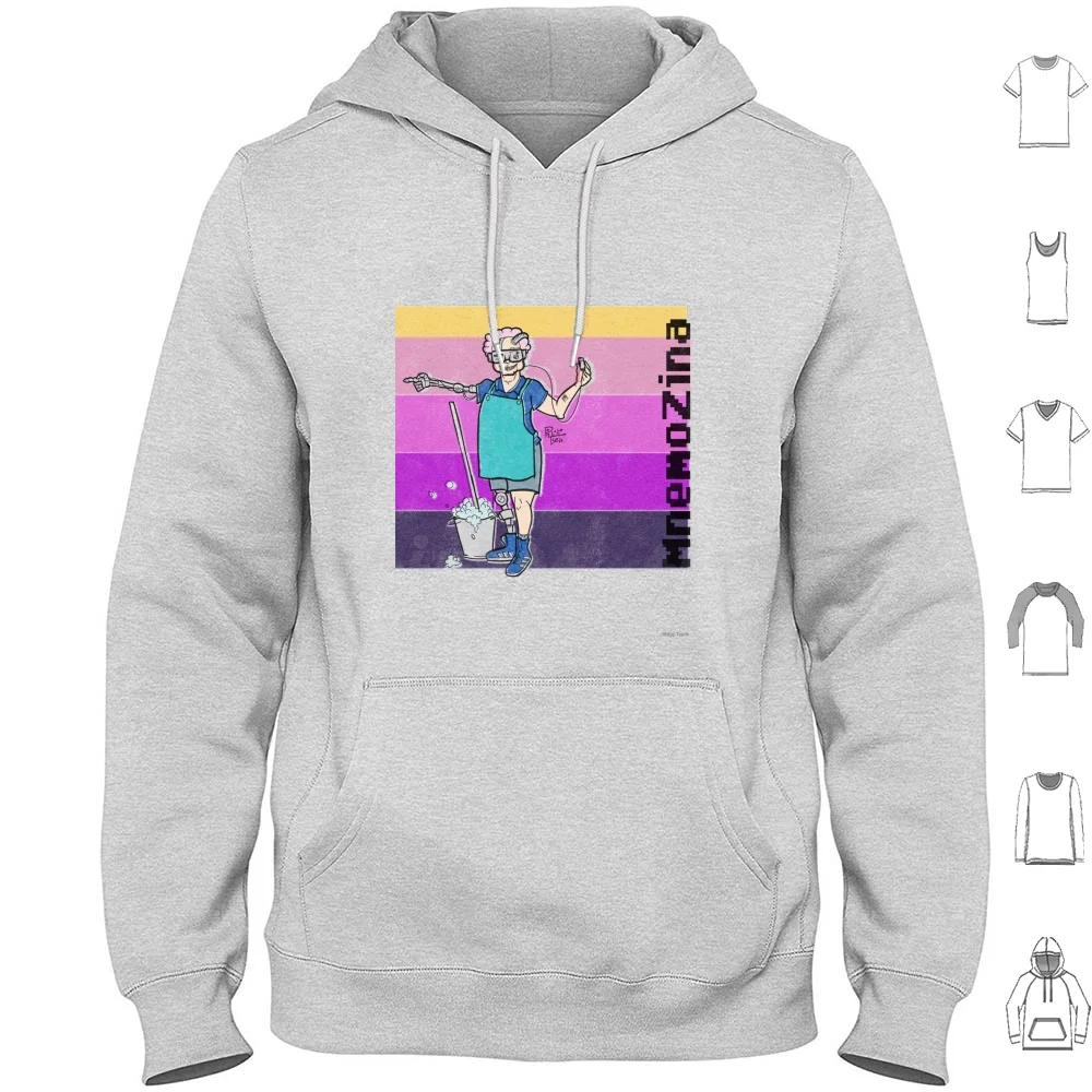 Mnemozina , The Cyber Janitor Hoodie Cotton Long Sleeve Character Woman Janitor Cleaner