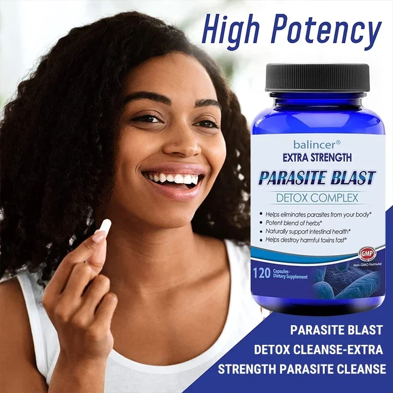 Antibacterial PARASITE BLAST, Removes All Body Parasites, Natural Gut Health, Cleans Colon Detox + Cleanse, Liver Immunity