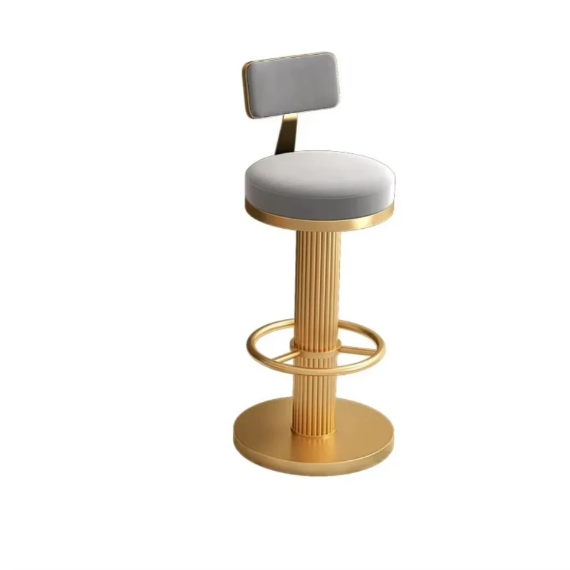 

Light luxury modern adjustable wrought iron home bar stool rotating high backrest chair dining room living room basement bar