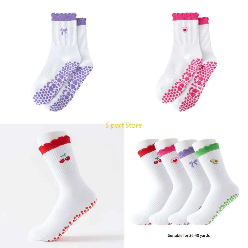 

U2JB Женские спортивные носки Нескользящие носки для пилатеса Дышащие хлопковые носки