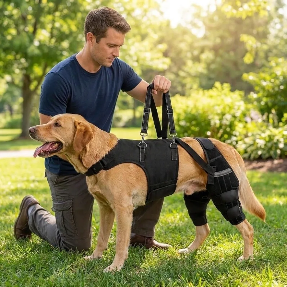 Universal Adjustable Dog Knee Brace Breathable Anti-Licking Dog Rear Leg Brace Comfortable Fit Dog Support Sling Senior Dog