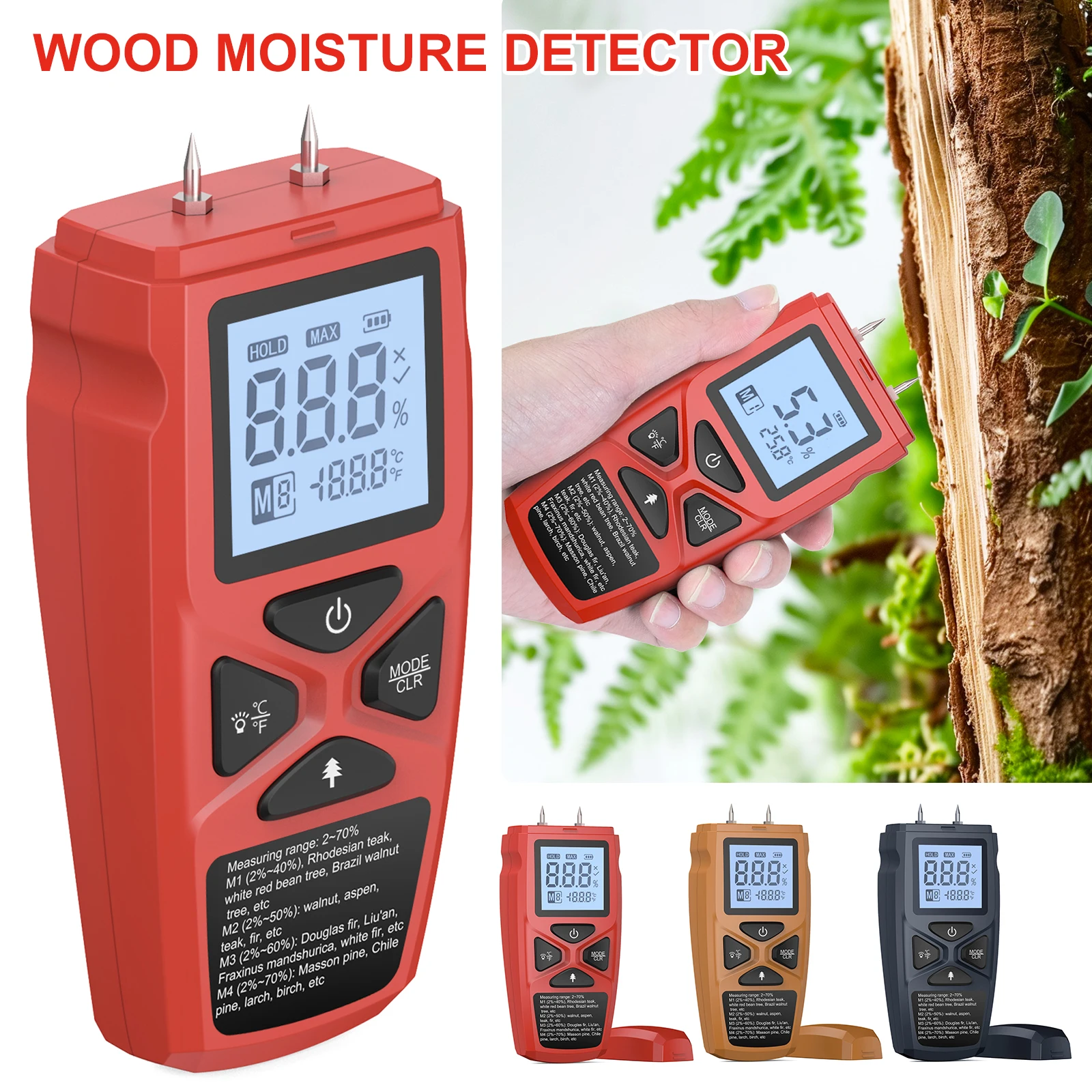 Lumber Woodworking - Two Pins Digital Wood Moisture Meter