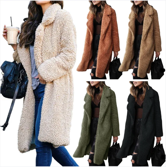 

Autumn Winter Women Woolen Coat Casual Lady Hooded Button Solid Woolen Jacket Outwear