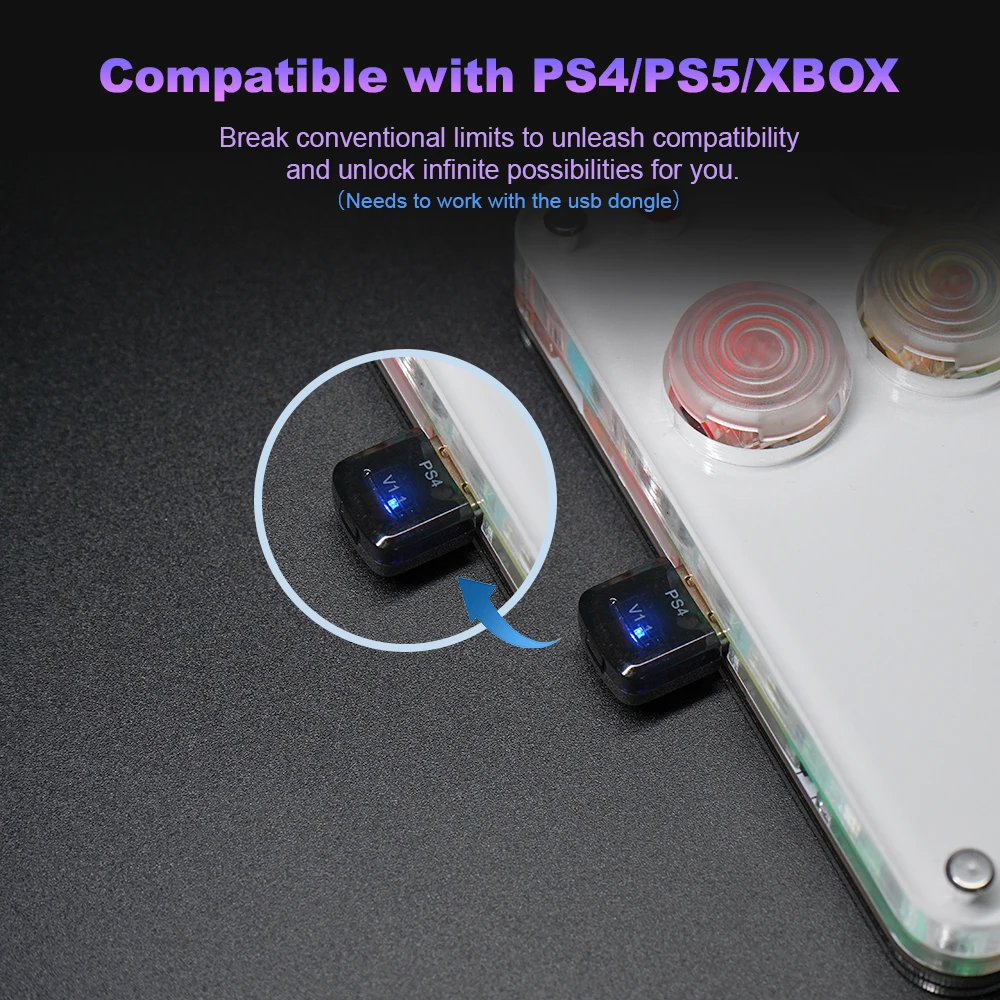 Sallybox 2.0 Dual Type-c Port Mini Arcade Hitbox Controller Leverless Hitbox Fightstick For Ps4 /PS5/Xbox Arcade Stick PC