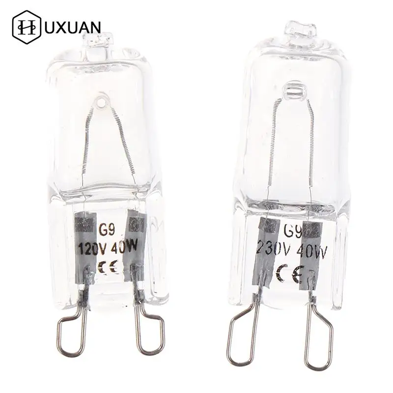 2pcs 40W G9 Oven Light High Temperature Resistant 120V/230V Halogen Bulb Lamp For Refrigerators Ovens Fans