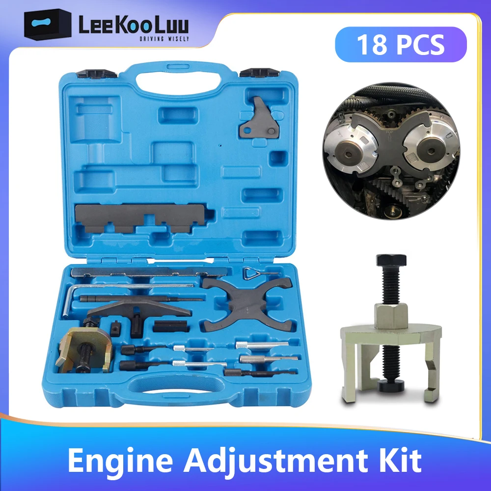 Leekooluu Engine Timing Tool Adjustment Kit for Ford Mazda Camshaft Flywheel Locking Tools 1.4 1.6 1.8 2.0 Cam Retaining Tool