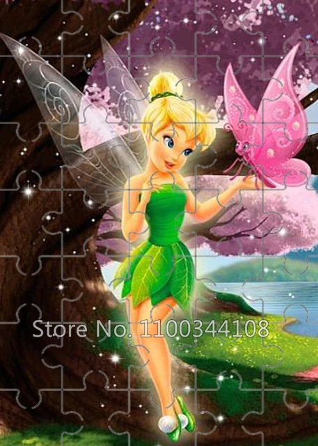 Disney Tinker Bell Puzzle Cartoon Tinkerbell Fairy Elves 35 Pieces Jigsaw Puzzles for DIY Girls' Handmade Toys Intelligence Game