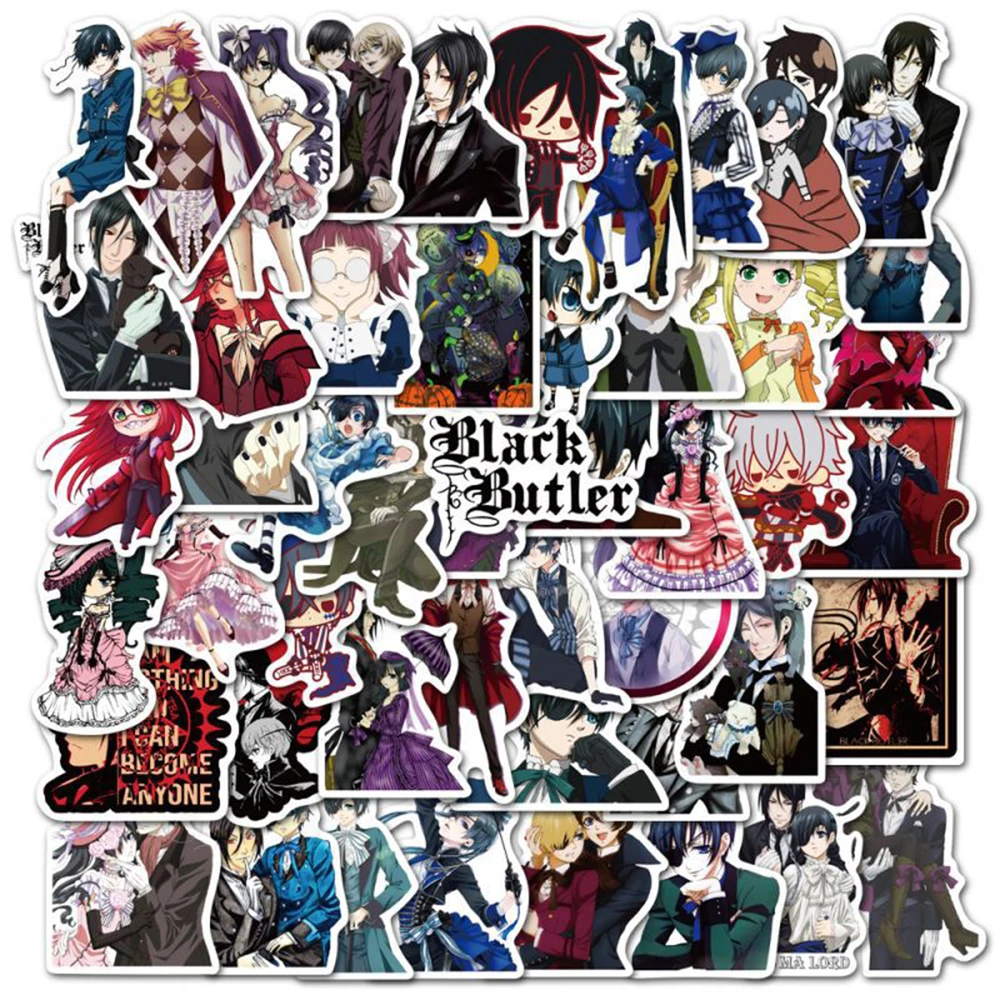 10/30/50/100pcs Black Butler Anime Stickers Cool Manga Graffiti Decal Decoration Laptop Skateboard Phone Cartoon Kid DIY Sticker