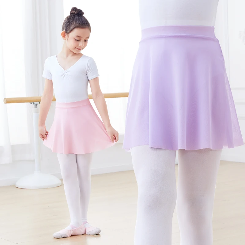 Girls Ballet Skirts Kids Dance Short Skirts Ballet Tutu Dress Elastic Waist Mesh Skirt Ballet Tulle Skirt for Girls