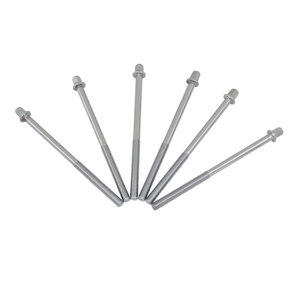

6 Pcs/set Drum Kit Long Screws 110 mm Tension Rods Percussion Musical Instrument Accessories Repair and Maintenance Tools