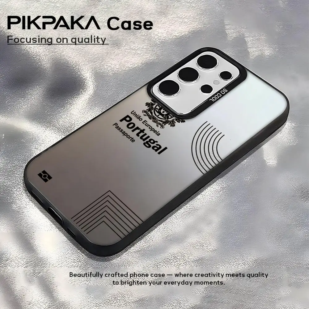 Cool Portugal Passport Phone Case Laser Matte Case for Samsung S25 S24 S23 S22 S21 Ultra Plus Shockproof Hard Back Cover - view 5