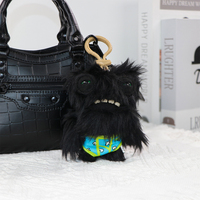 Fuggler Soft Plush Dolls Keychain Ugly Grin Teeth Monster Pendant Fugg Wide Eyed Weirdo Black Funny Backpack Keyring Gifts11CM