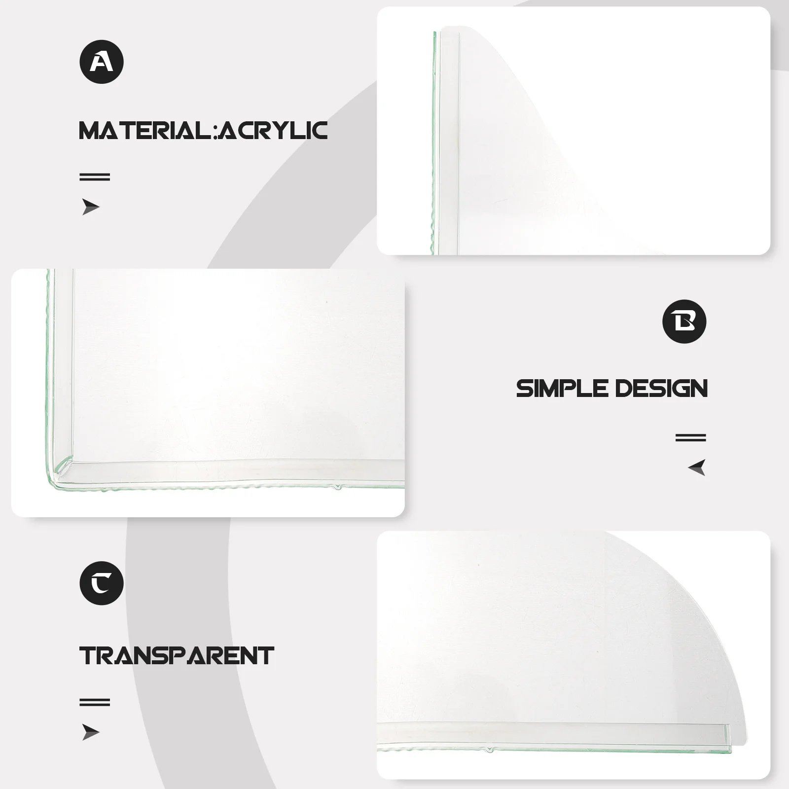 

2Pcs Shower Splash Guard for Tub Flexible Acrylic Water Dam Keep Bathroom Dry No Leakage Corner Seal Floor Protector