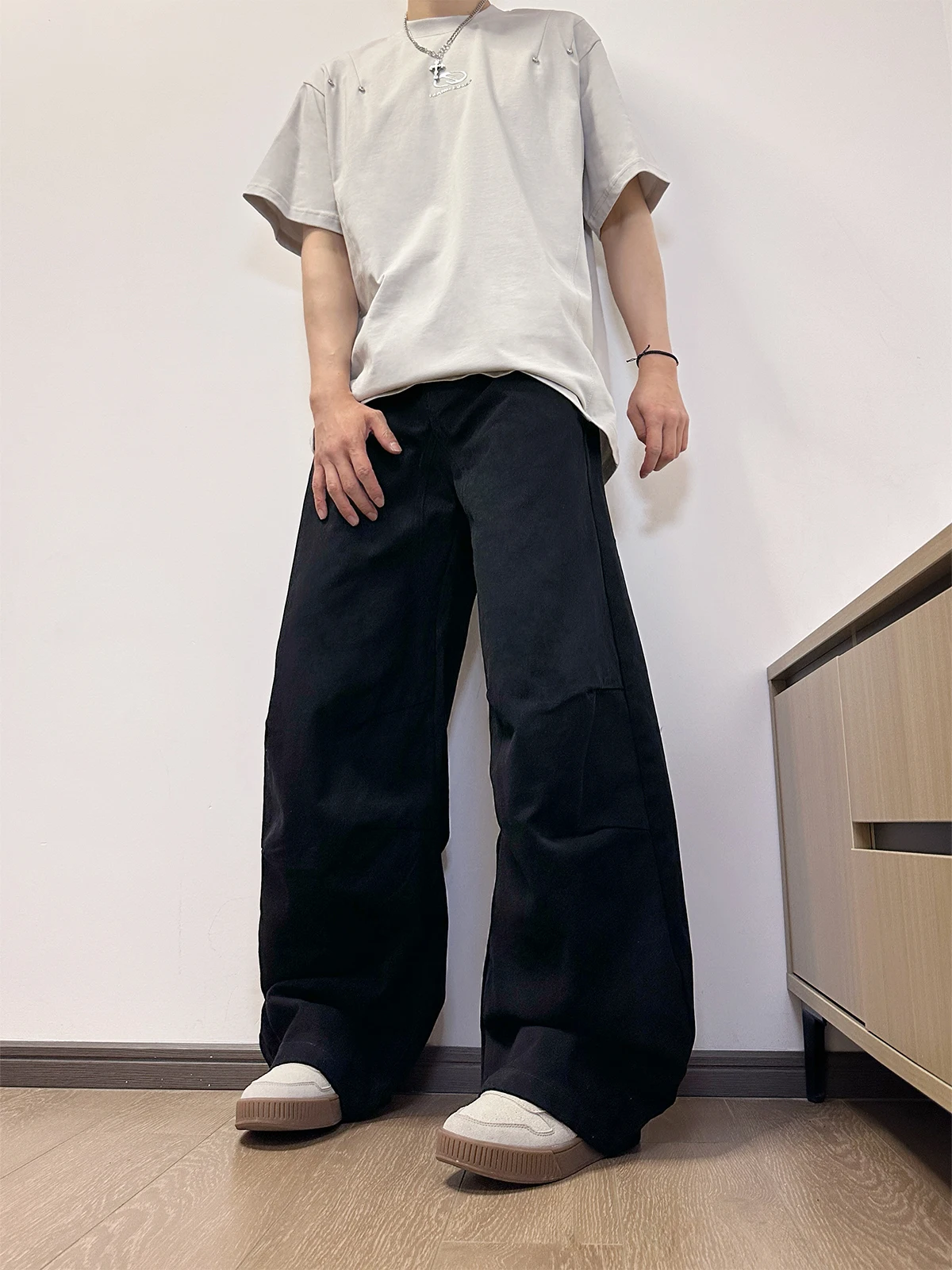 

Американские ретро-джинсы с широкими штанинами и высокой талией, прямые повседневные брюки для мужчин и женщин, брюки в пол