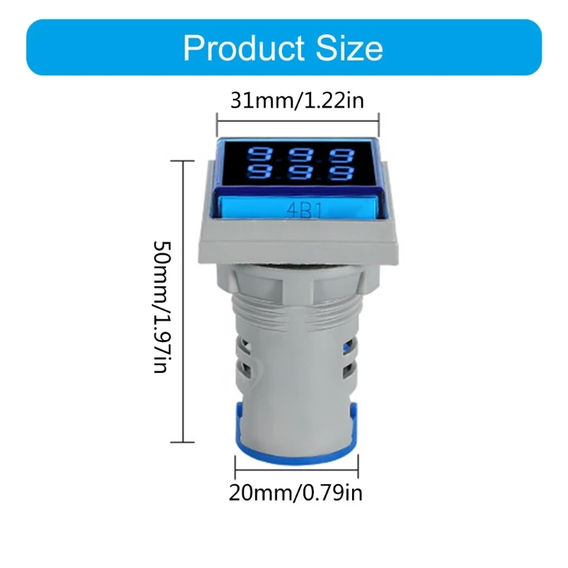 22mm Hole Mount Counter LED Backlit Square Counter Meter 0-999999 220V Count Meter with Ventilation Hole Quick Response