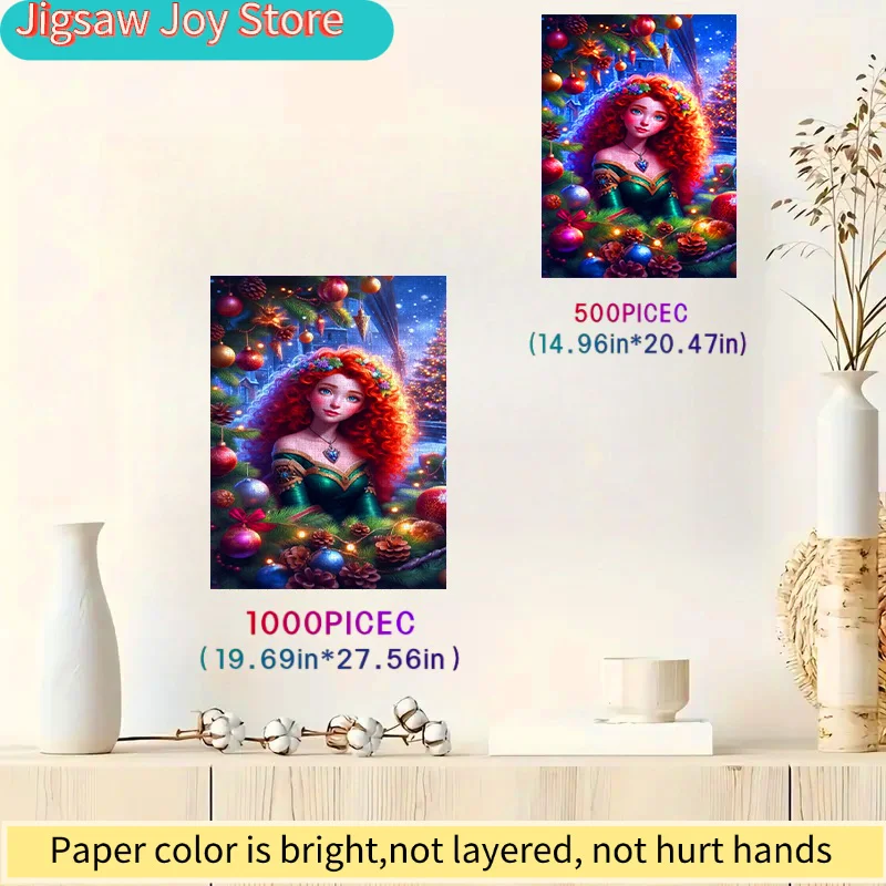 Disney-Puzzle, DIY-Papierpuzzle, Weihnachts-Alice-Prinzessin-Thema, dickes weißes Kartonmaterial, geeignet für Puzzle, Paar-Puzzle