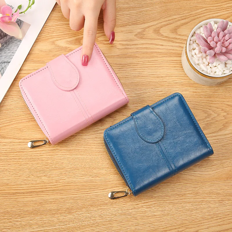 

GOYN Women's Wallets Fashion Leather Short Purse Cute Pink Cards Holder Girl Wallet Ladies Zipper Coin Pouch cartera mujer