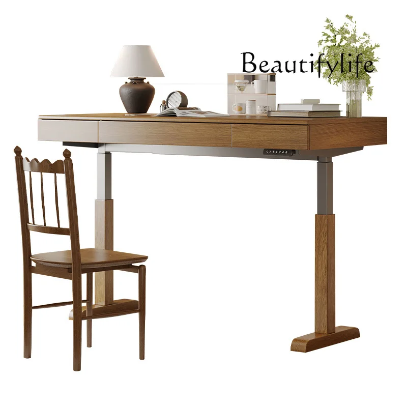 

Red Oak All Solid Wood Smart Electric Lifting Desk Adjustable Workbench Learning Computer Desk Desk