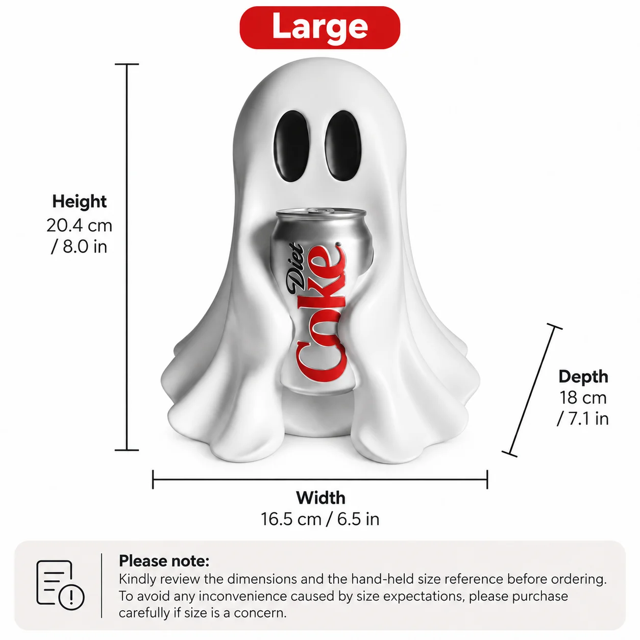 Halloween Ghost Holding Soda Can Resin Statue Funny Drink Holder Figurine Spooky Desk Shelf Home Party Decor Gift