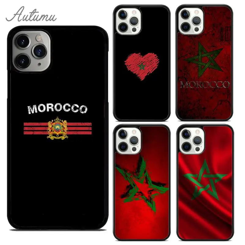 حافظة هاتف بعلم المغرب لهاتف آيفون 17 إير 15 16 11 12 13 14 برو ماكس بلس غطاء كوكه Fundas Shell #1