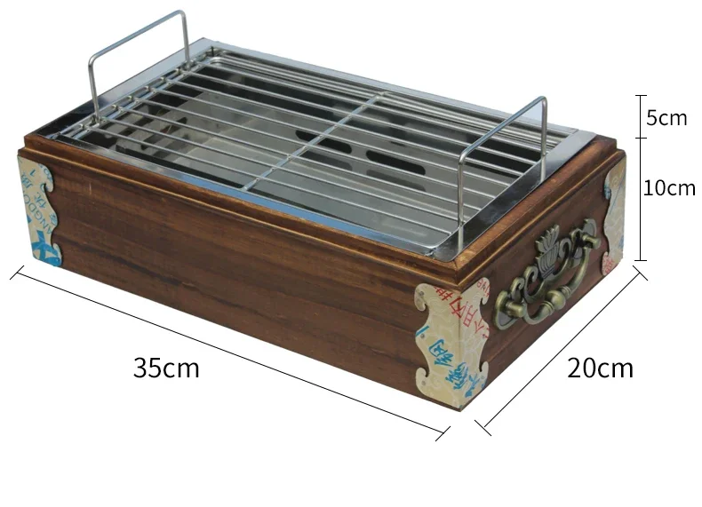 Barbecue Insulation Oven Hot Skewer Artifact Commercial Grill Power Holding Stove Bamboo Wooden Box Grill Hot Skewer