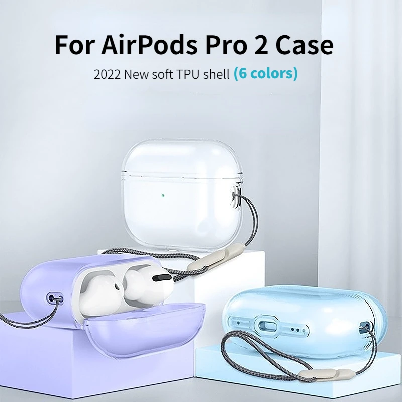 Clear Case For AirPods Pro 2 Case Transparent Silicone Earphone Cover For Apple Airpods Pro 2 Funda For Airpods Pro 2nd