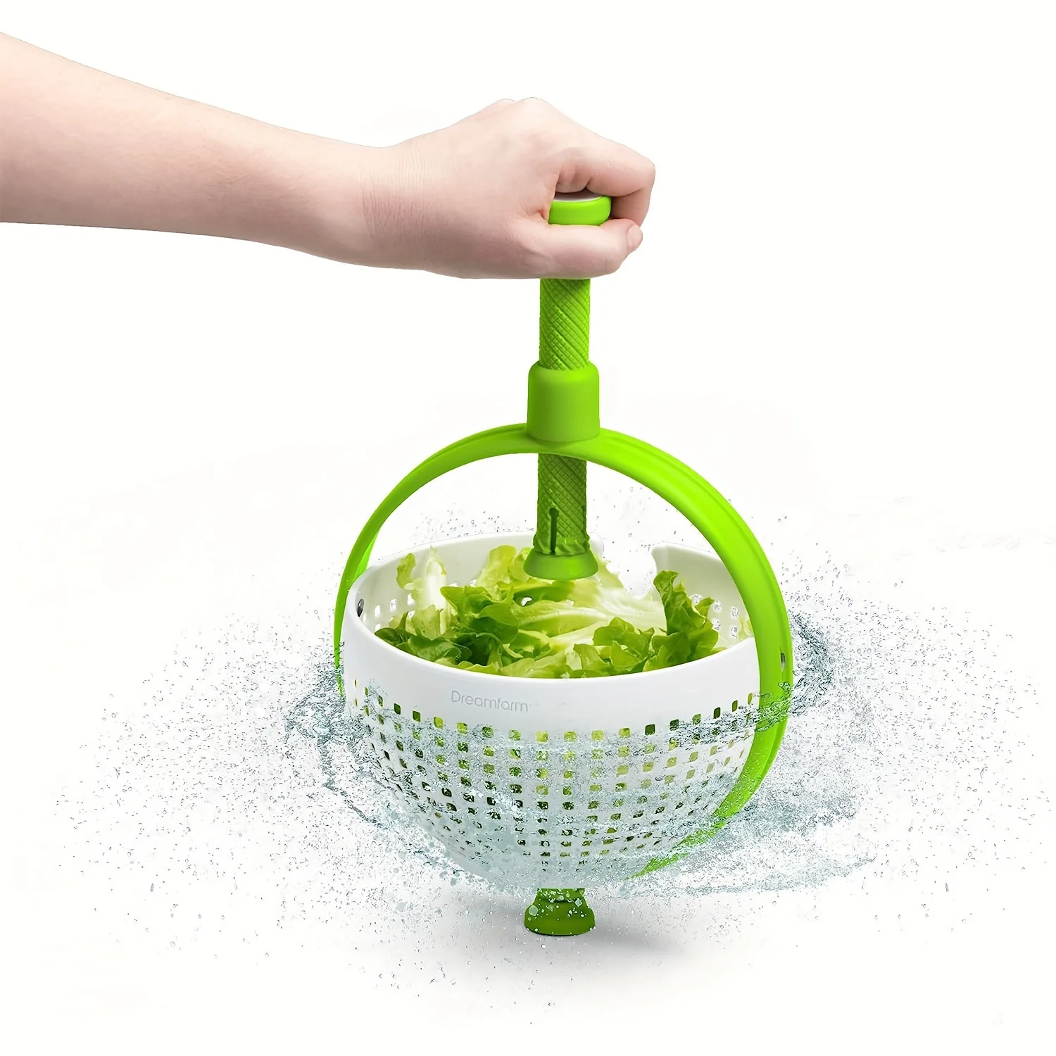 2-In-1 Salad Spinner & Colander - Easy-To-Use, Space-Saving Design With Collapsible Handle - Durable Abs , No Electricity Needed