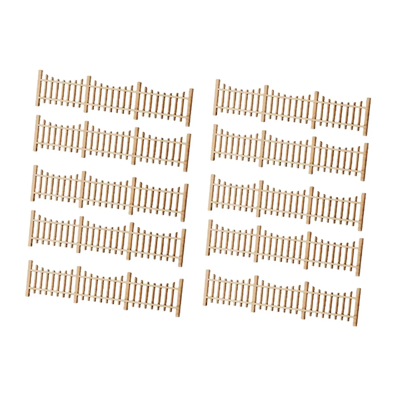 Mini recinzioni da 10 pezzi in legno 1:50 per layout di scene Diorama di mini giardini fatati