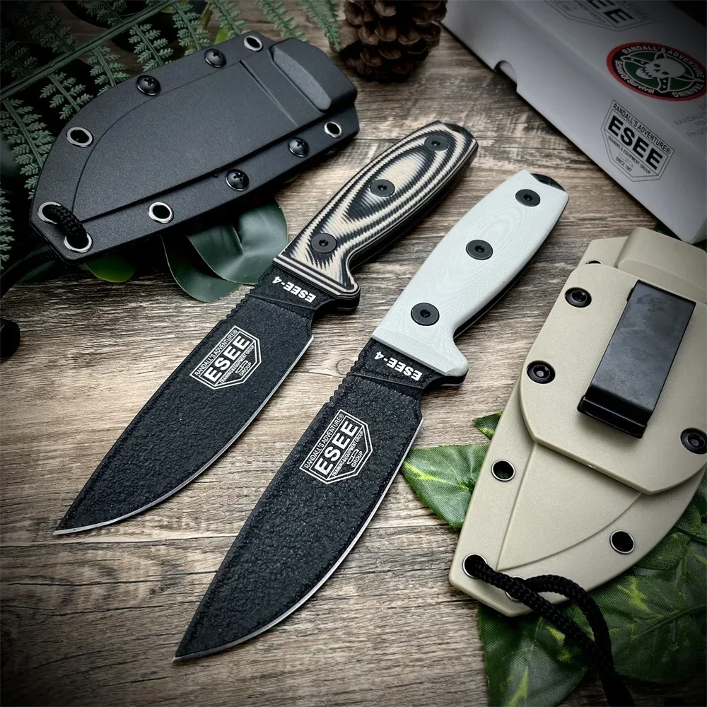 

ESEE4 Fixed Blade Bushcraft Knife D2 Steel Non-Slip G10 Handle EDC Tool for Outdoor Camping Tactical Survival Defense Tools