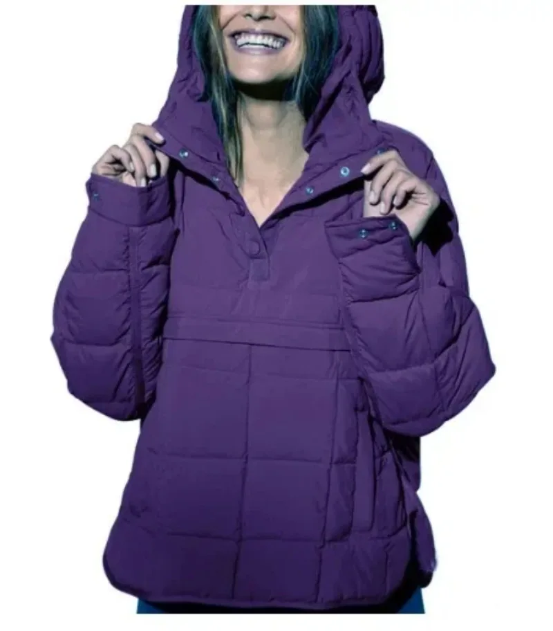 Women's Casual Fashion Solid Color Before Short After Long Cotton Jacket, Loose Long-sleeved Hooded Top, Women Autumn and Winter