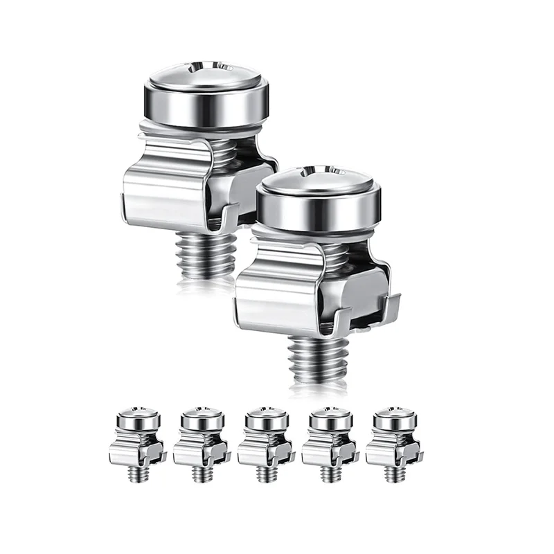 Aa49 100 conjuntos de parafusos de rack m6, parafusos de 20mm e porcas de gaiola, parafusos de montagem em rack e servidor de porcas de inserção quadradas