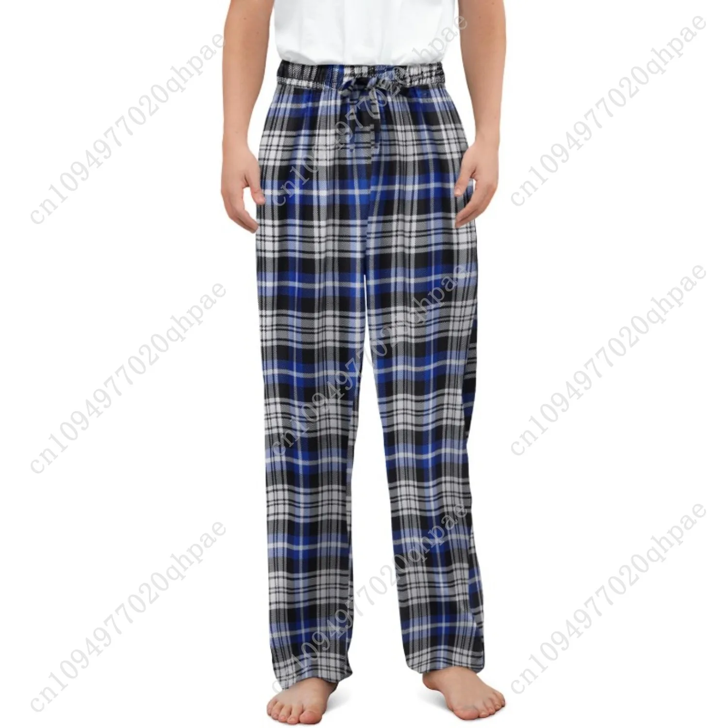 Storeofbaby بنطال كاجوال منقوش فضفاض بخصر مطاطي طويل مع جيوب